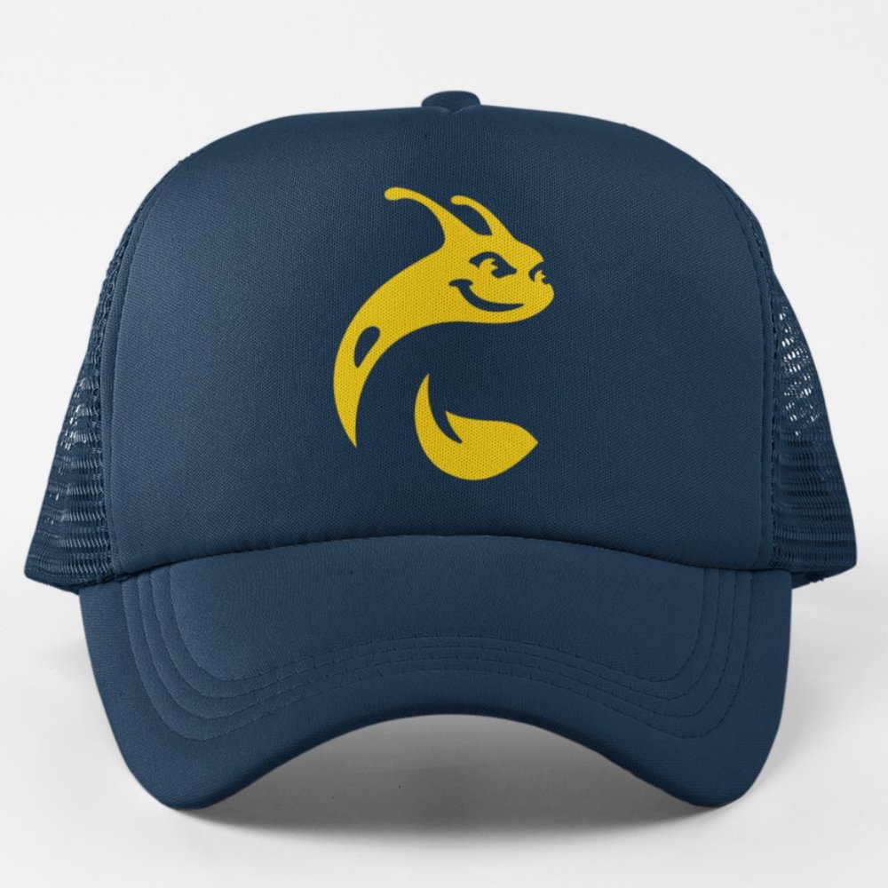 NEW UC Santa Cruz Banana Slugs Mascot Foam Trucker Mesh Snapback Hat NAVY